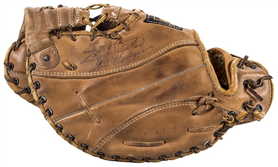 1960 Gil Hodges Game Used, Signed & Inscribed Wilson A2801 Model Glove (PSA/DNA & JSA)